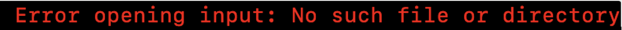 no such file or directory error message